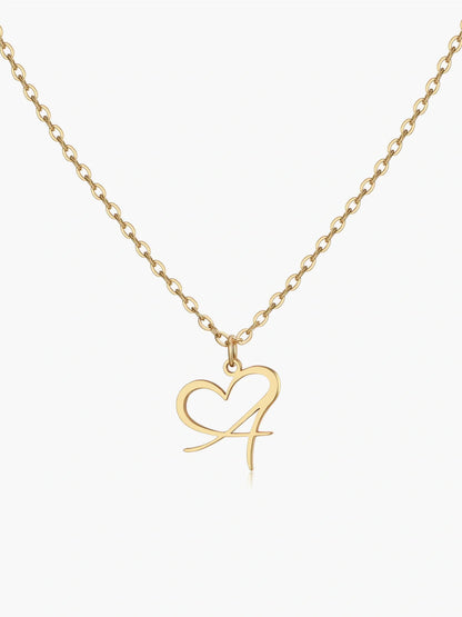 18K Vergulde Hart Letterketting