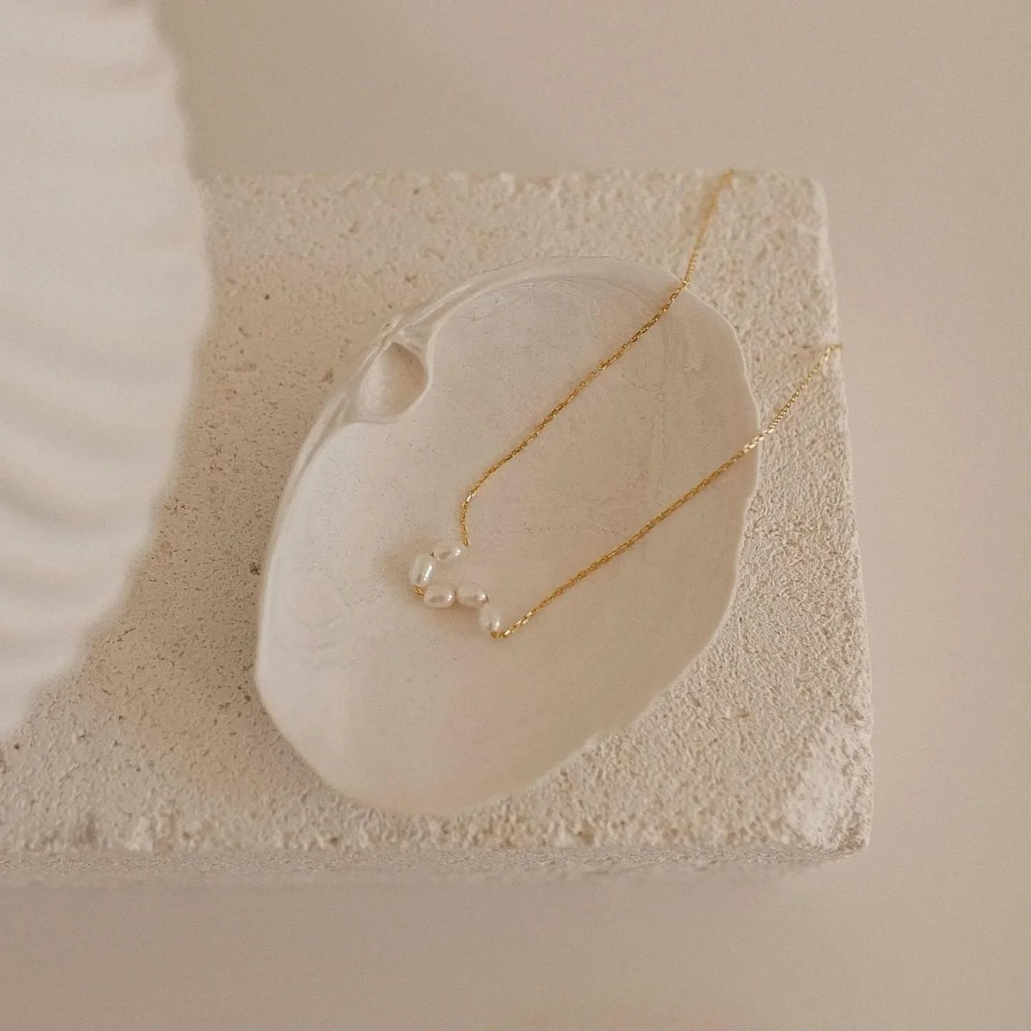 18K Vergulde 'Celia' Parel-Ketting