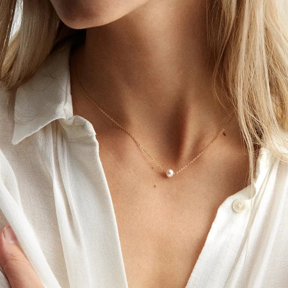 18K Vergulde 'Fiona' Parel-Ketting