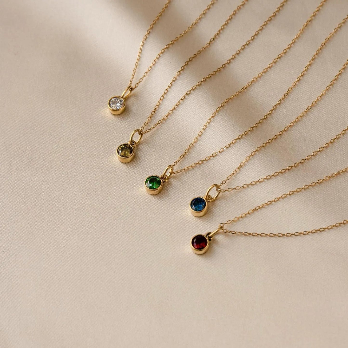 18K Vergulde Ketting | Geboortesteen