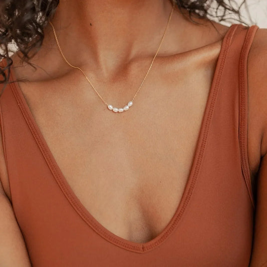 18K Vergulde 'Celia' Parel-Ketting