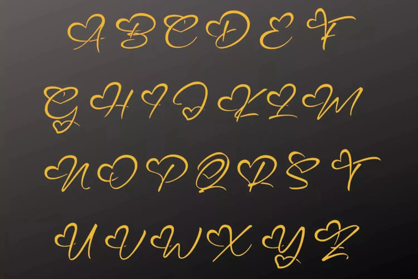 18K Vergulde Hart Letterketting