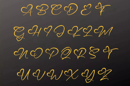 18K Vergulde Hart Letterketting
