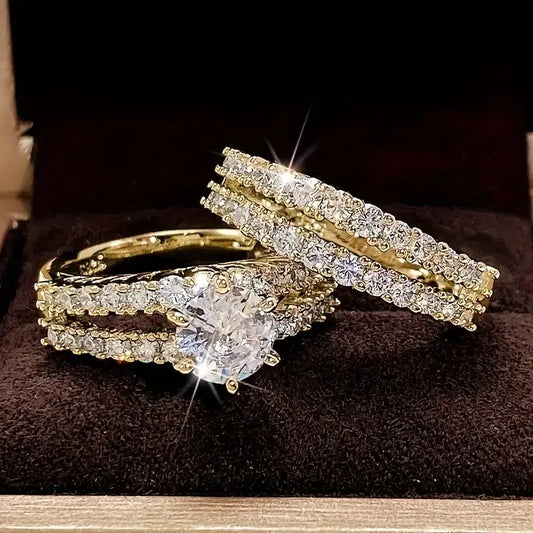 18K Vergulde Set | 18K Vergulde 'Eterna' Ringen-Set