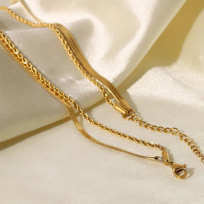 18K Vergulde Ketting | Platte Gelaagde