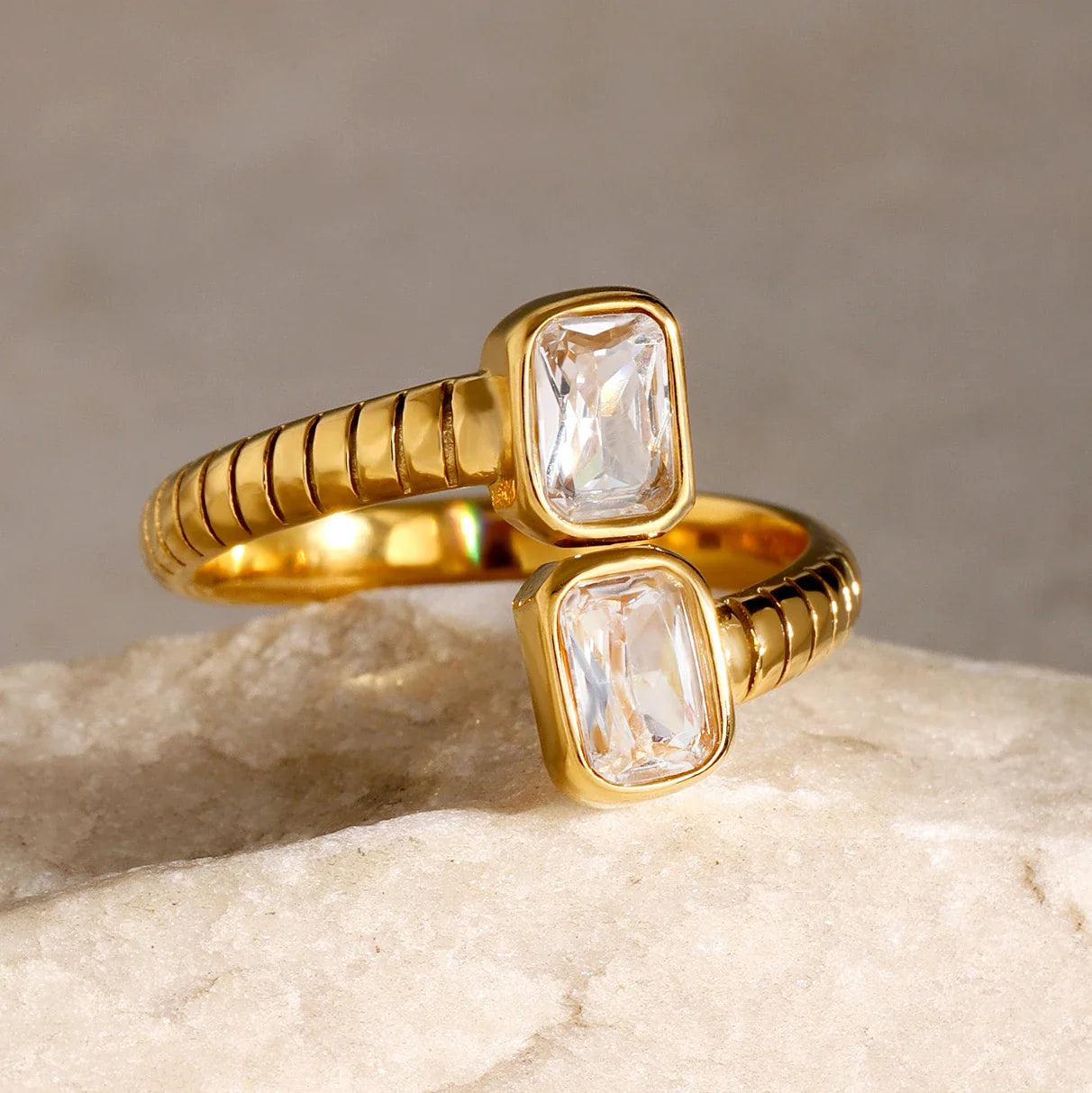 18K Vergulde Ring | Verstelbare Zirkonia
