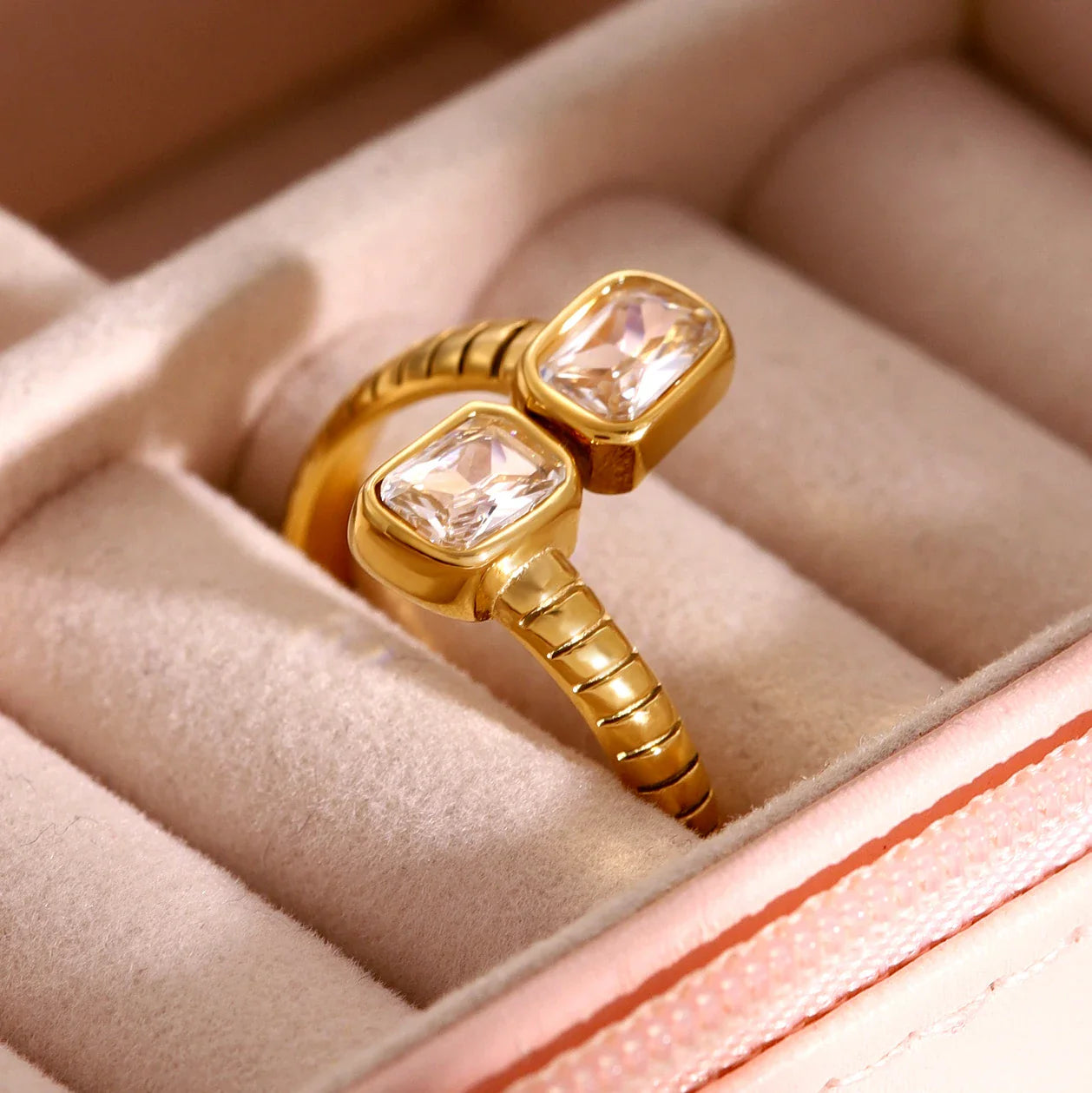 18K Vergulde Ring | Verstelbare Zirkonia