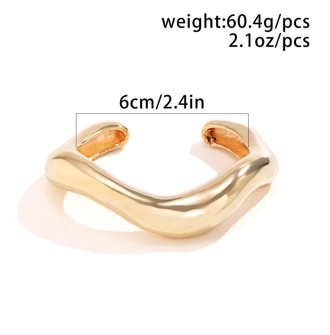 Dikke Vergulde Armband | Met 18-karaat Zilver Vergulde Boho-stijl