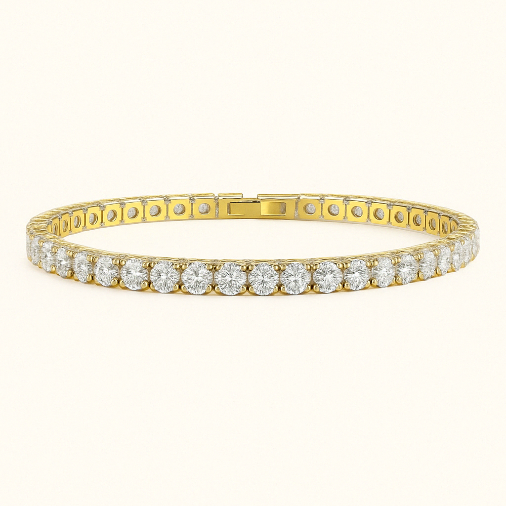 18K Vergulde Armband | Zirkonia Steentjes
