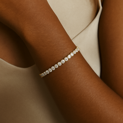 18K Vergulde Armband | Zirkonia Steentjes