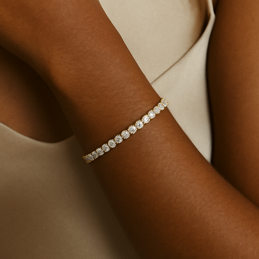 18K Vergulde Armband | Zirkonia Steentjes