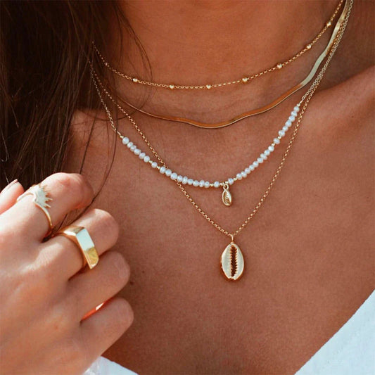 18-karaat Goud Vergulde Boho-laagjesketting