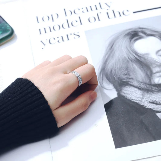 925 Sterling Zilver Vergulde Verstelbare Ring Met Ruwe Textuur