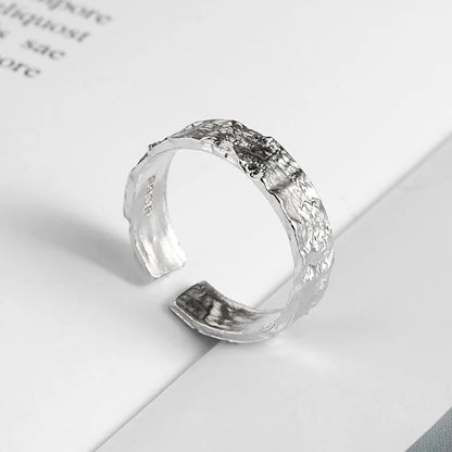 925S Vergulde Ring | Verstelbare Met Ruwe Textuur