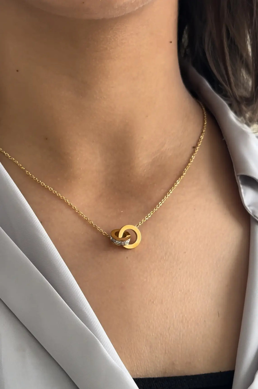 18-karaat Goud Verguld Luxe Set Oorbellen, Ketting, Armband