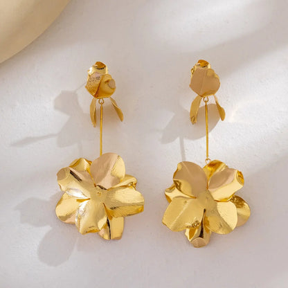 18K Vergulde Oorbellen | Bloemenhanger