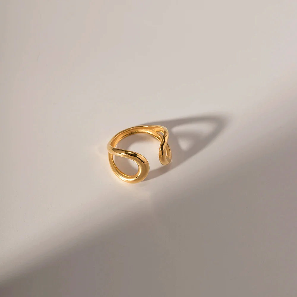 18-karaat Goud Vergulde Verstelbare Modieuze Ring