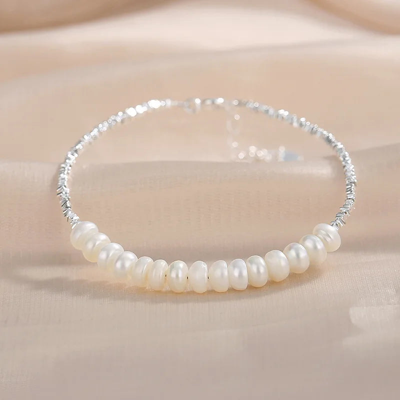 925 Sterling Zilver Verguld Klein Parelarmband