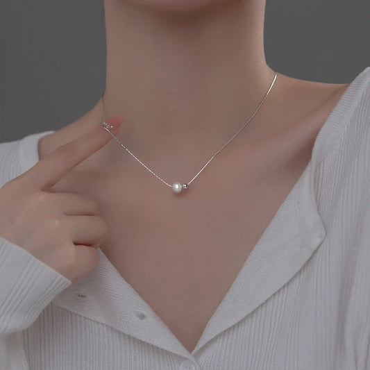 925 Sterling Zilver Vergulde Parelketting