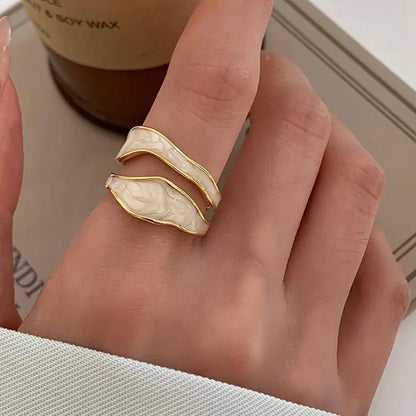 18K Vergulde Antieke Witte Keramiekring