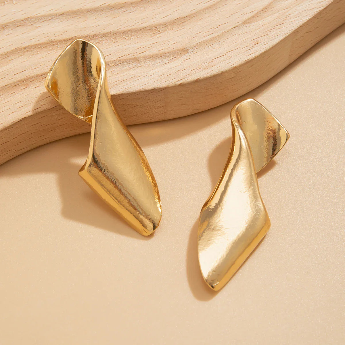 18K Vergulde Oorbellen | Vintage-stijl Gedraaide