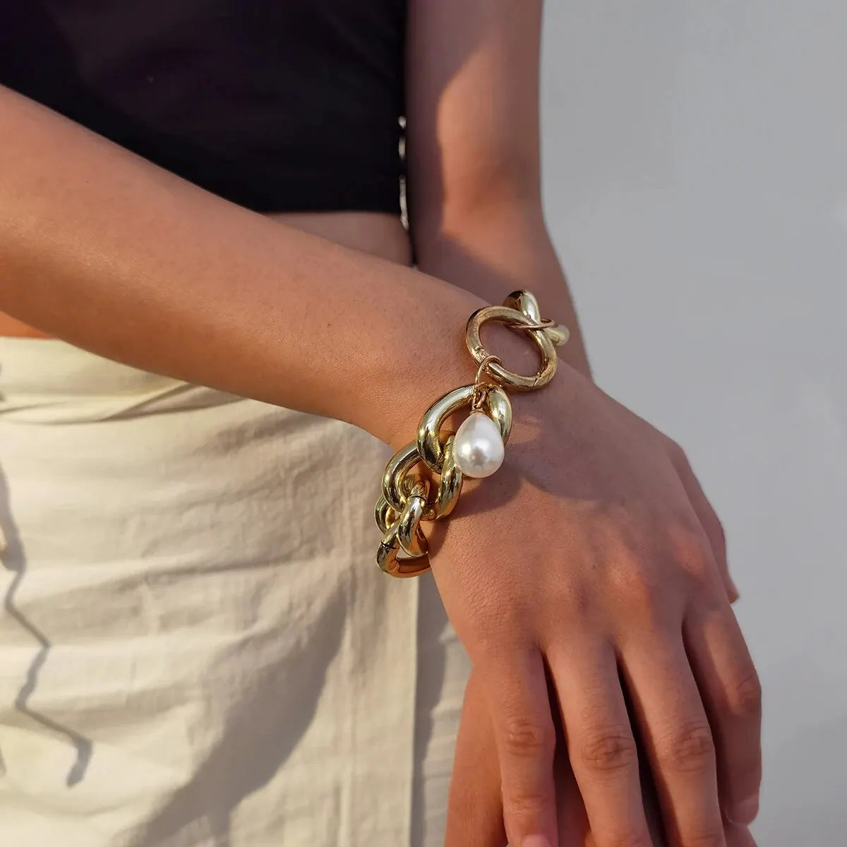 18K Vergulde Armband | Groot Parelstijl
