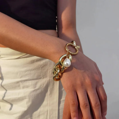 18K Vergulde Armband | Groot Parelstijl
