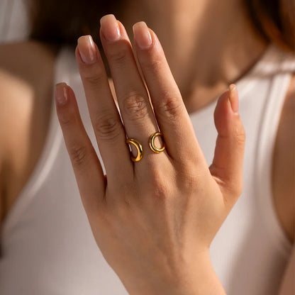 18-karaat Goud Vergulde Verstelbare Modieuze Ring