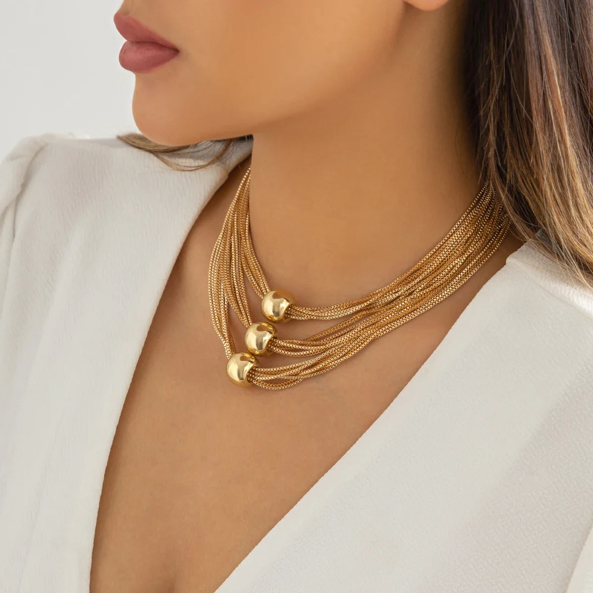 18K Vergulde Ketting | Drielagige