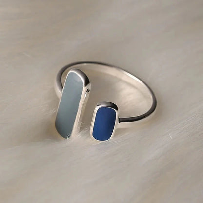 925S Vergulde Ring | Blauwsteen Verstelbare