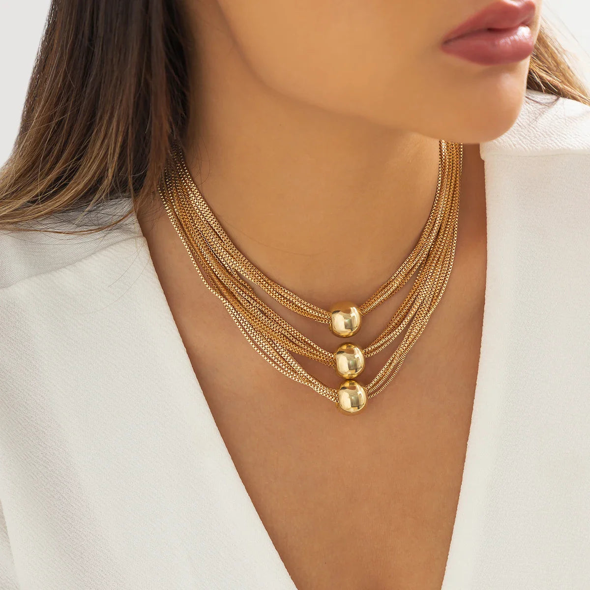 18K Vergulde Ketting | Drielagige