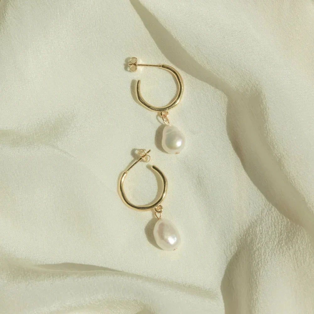 18K Vergulde Oorbellen | Zoetwaterparel
