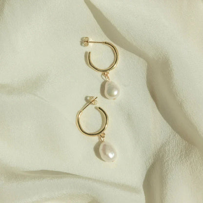 18K Vergulde Oorbellen | Zoetwaterparel