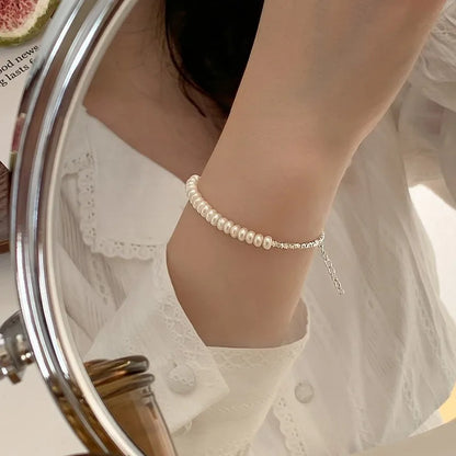 925 Sterling Zilver Verguld Klein Parelarmband