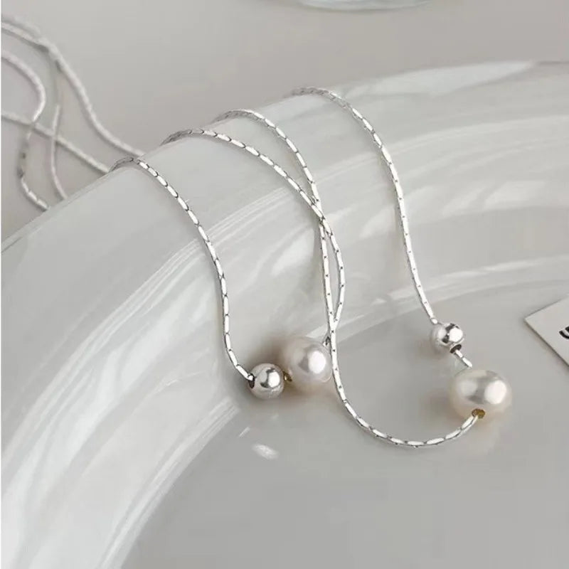 925 Sterling Zilver Vergulde Parelketting