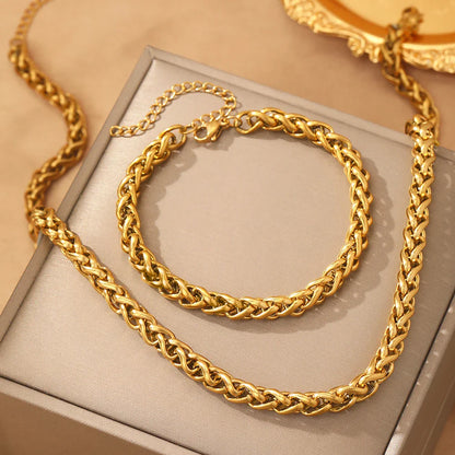 18K Vergulde Armband | Sieradenset - Ketting &