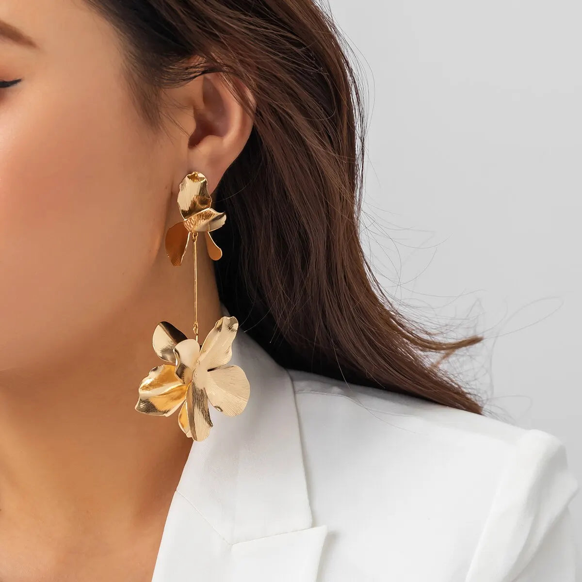 18K Vergulde Oorbellen | Bloemenhanger