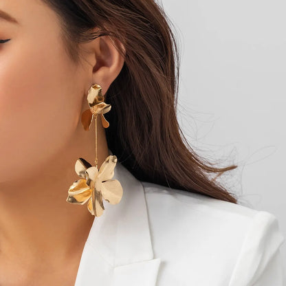 18K Vergulde Oorbellen | Bloemenhanger