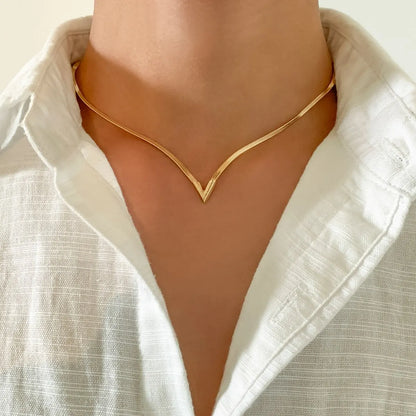 18K Vergulde Ketting | Eenvoudige V-vorm