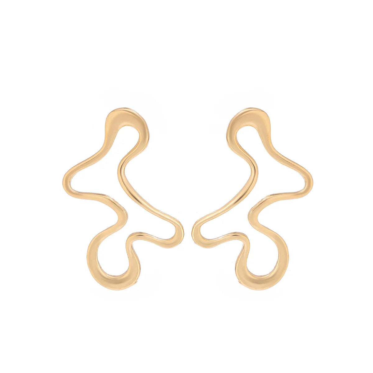 18K Vergulde Oorbellen | Abstracte Golven
