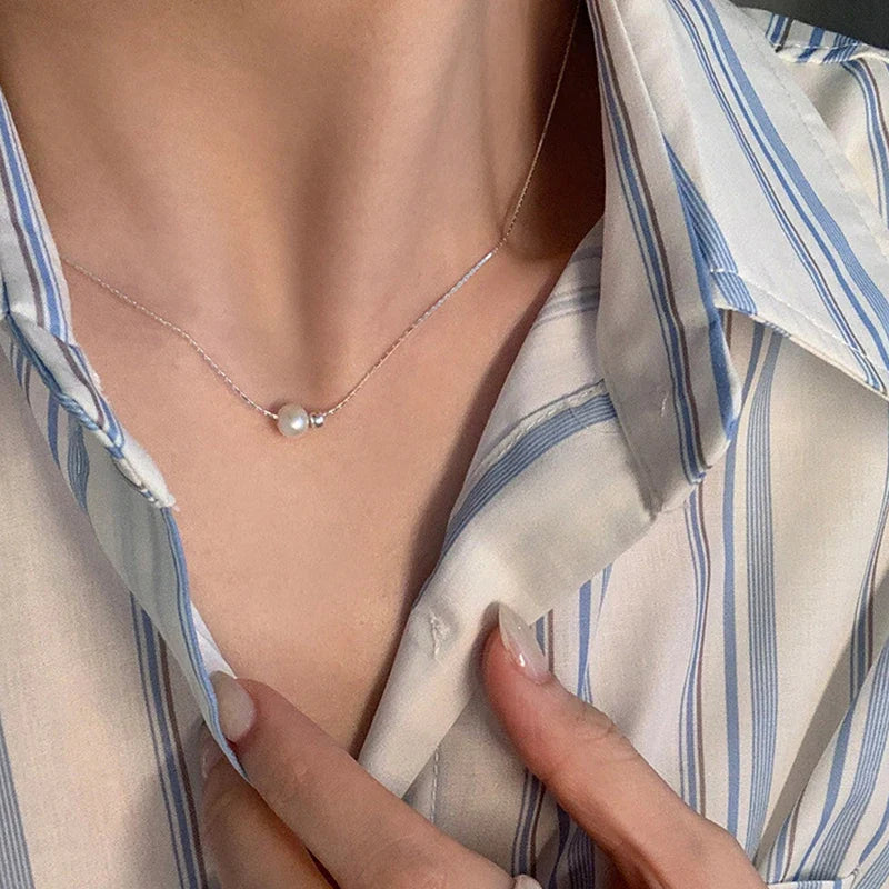 925 Sterling Zilver Vergulde Parelketting
