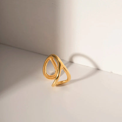 18-karaat Goud Vergulde Verstelbare Modieuze Ring