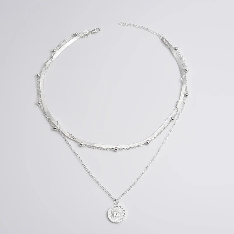 925 Sterling Zilver Vergulde Trendy Drielagige Ketting