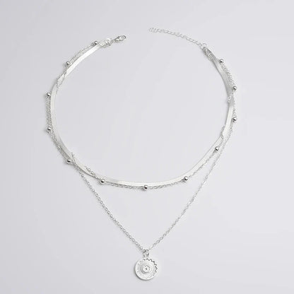 925 Sterling Zilver Vergulde Trendy Drielagige Ketting