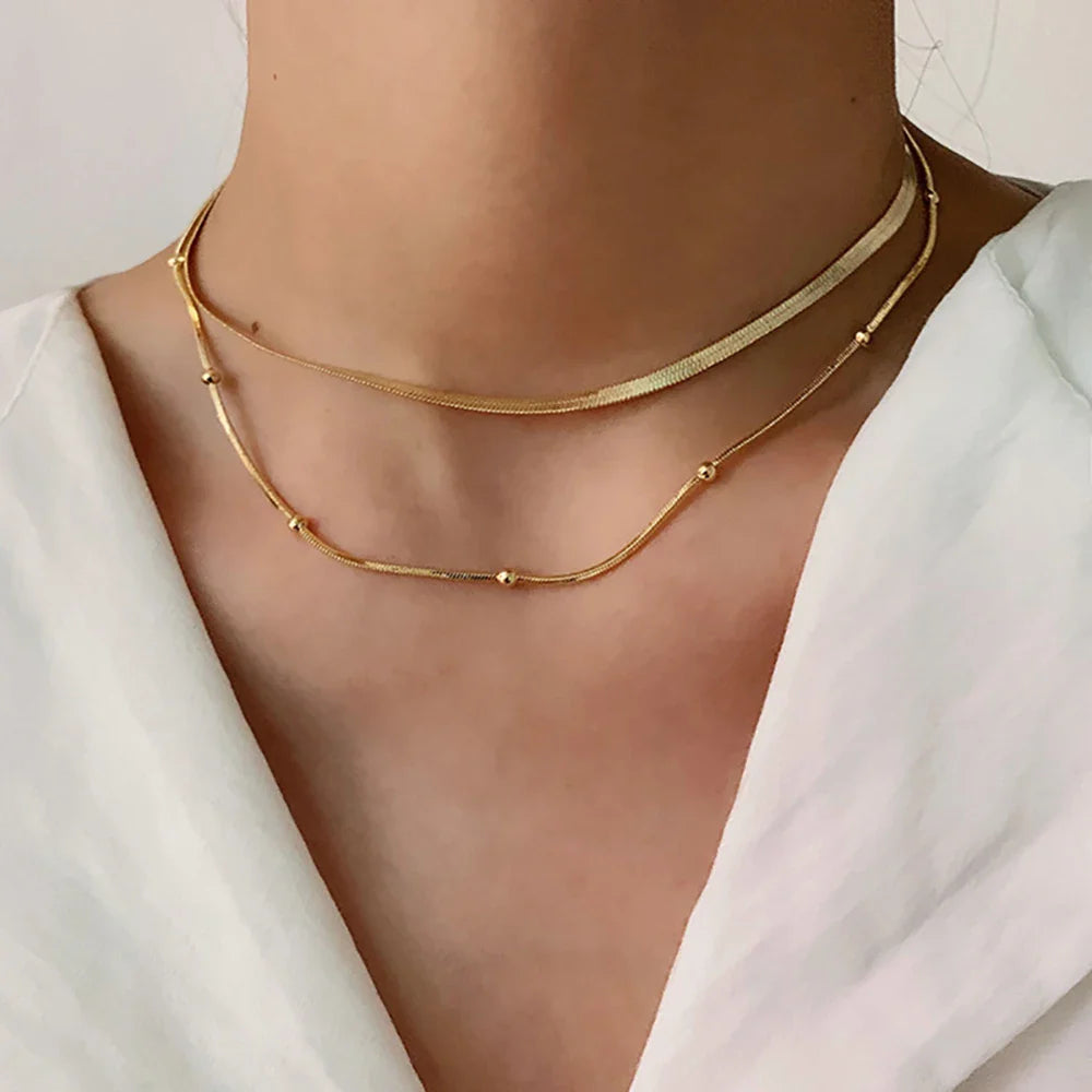 18K Vergulde Ketting | Tweelagige