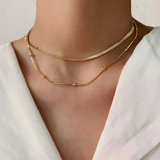 18K Vergulde Ketting | Tweelagige