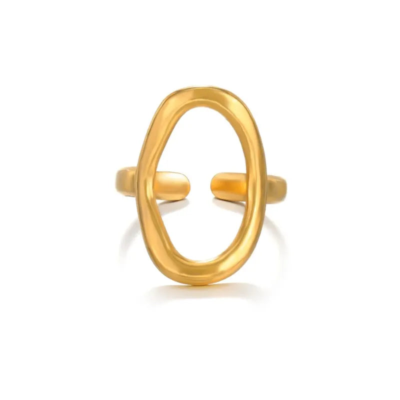 18K Vergulde Ring | Verstelbare Ovale Open