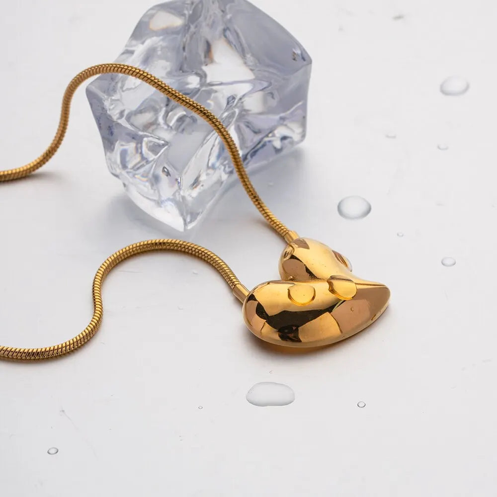 18K Vergulde Ketting | Vintage Hartvorm