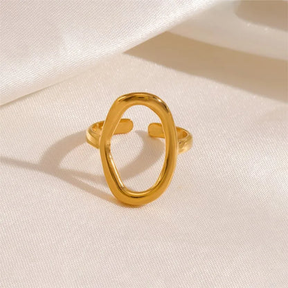 18K Vergulde Ring | Verstelbare Ovale Open