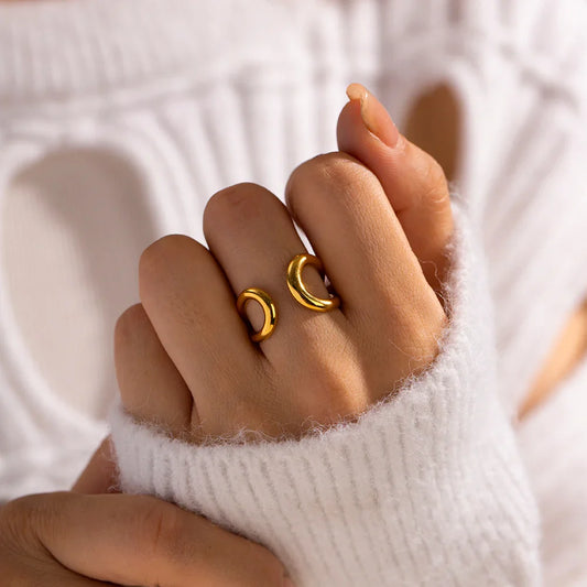 18K Vergulde Ring | Verstelbare Modieuze